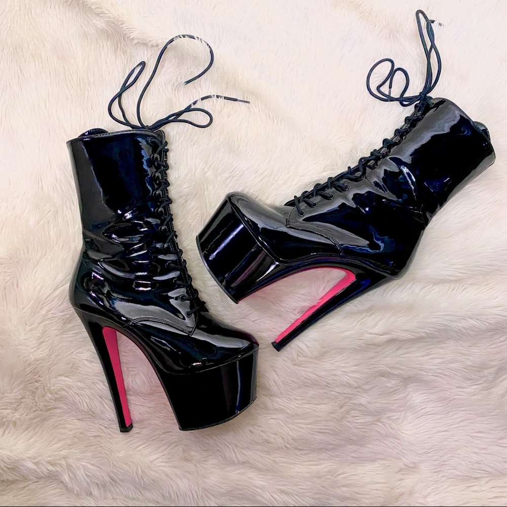 Pleaser Sky 1020TT Platform Lace Up Ankle Boot